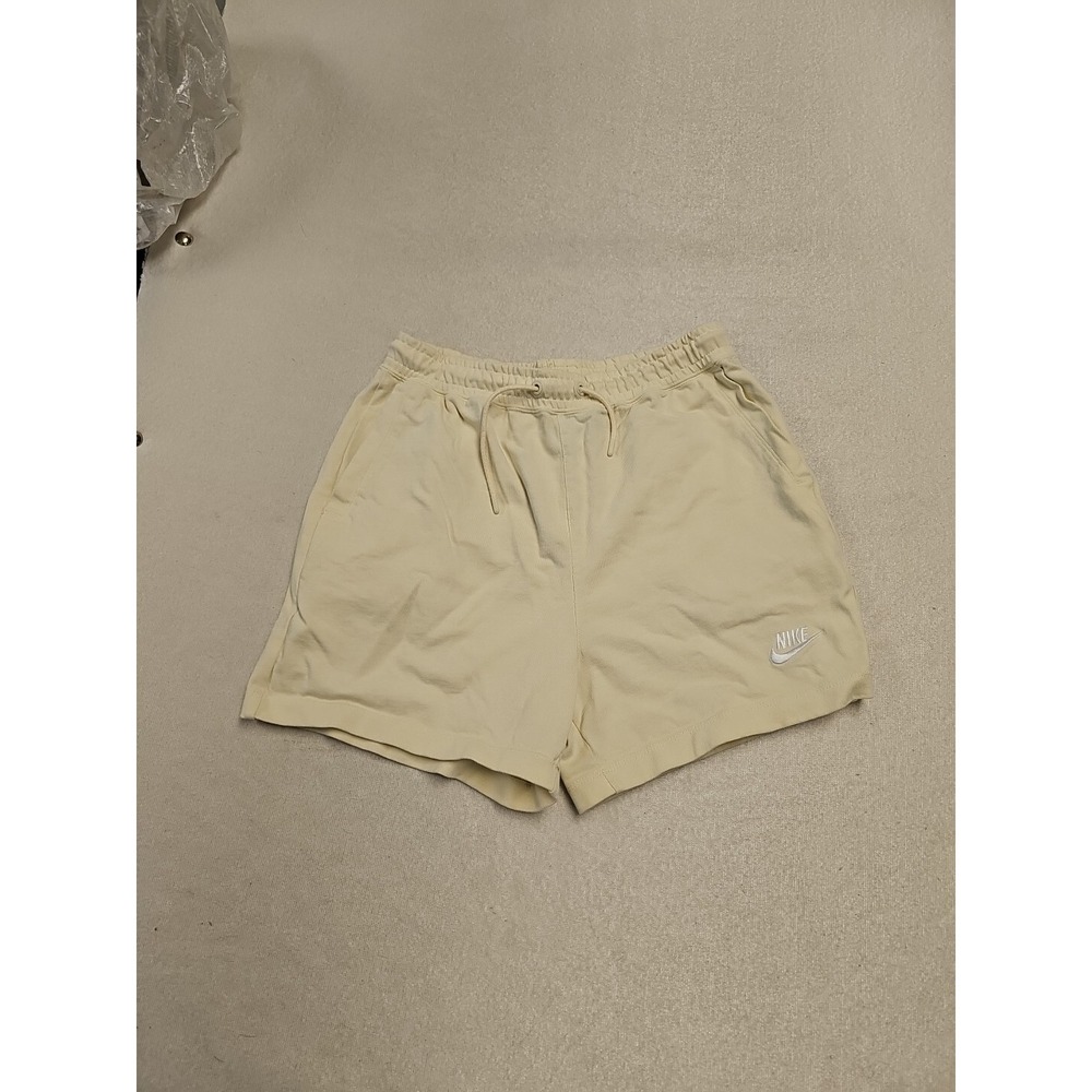 Nike Sportswear Essential Shorts Pale Yellow Cream Jersey Small BV4124-706